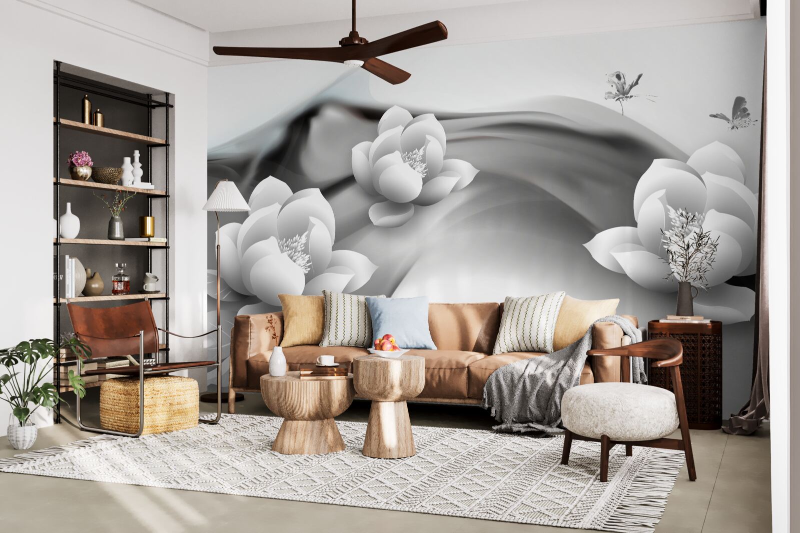 Fototapeta lekná v čiernej a bielej farbe