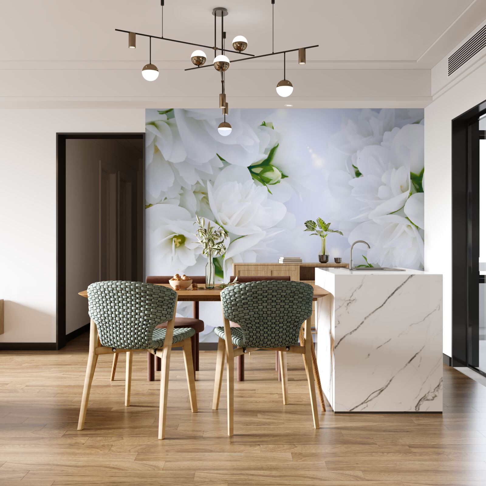 Fototapeta kvety sú veľké a biele