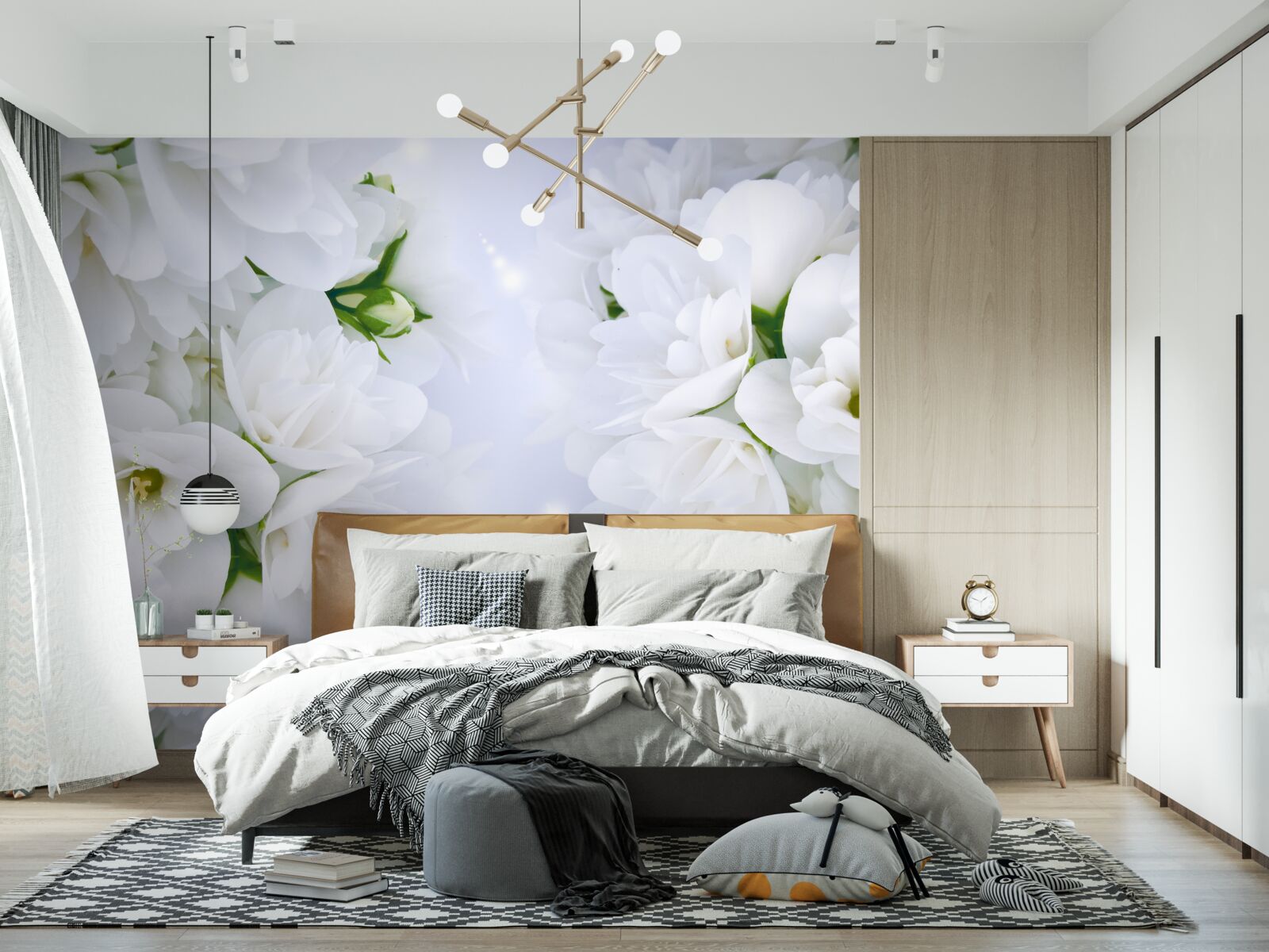 Fototapeta kvety sú veľké a biele