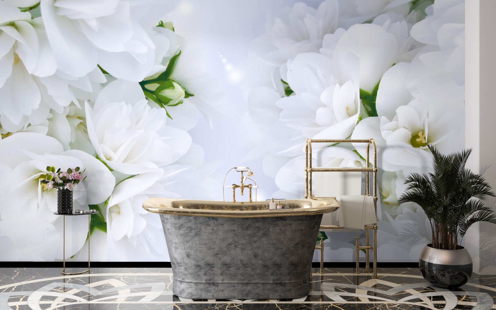 Fototapeta kvety sú veľké a biele