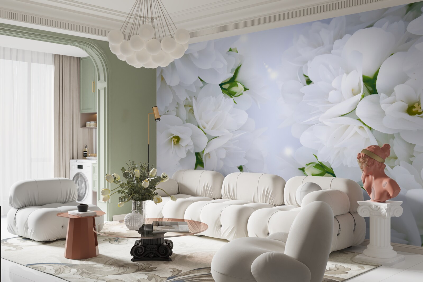 Fototapeta kvety sú veľké a biele