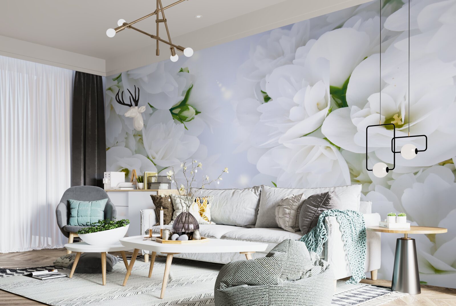 Fototapeta kvety sú veľké a biele