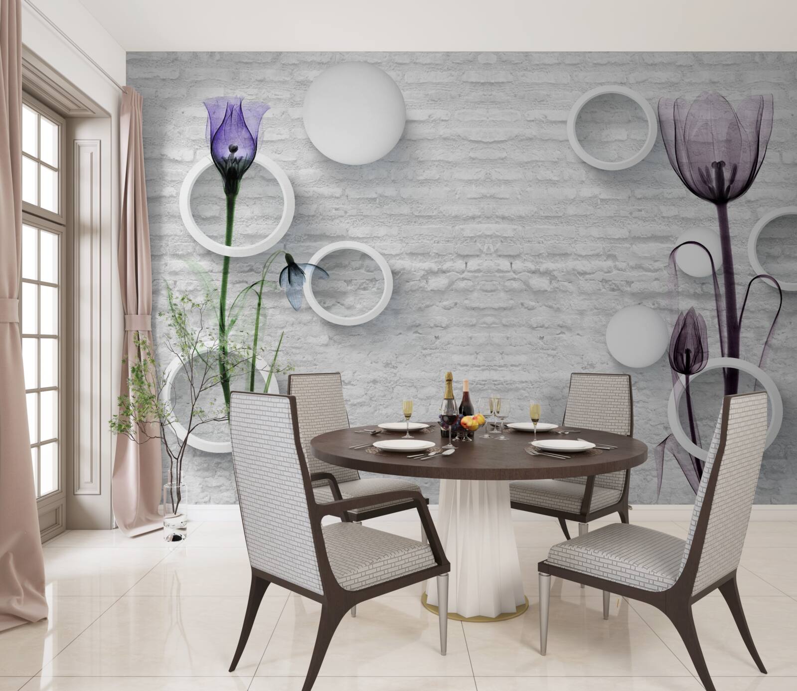 Fototapeta dva chudučké fialové maky