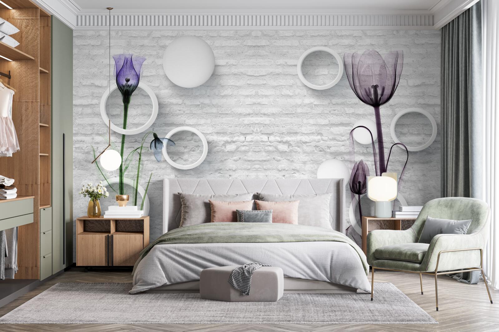 Fototapeta dva chudučké fialové maky