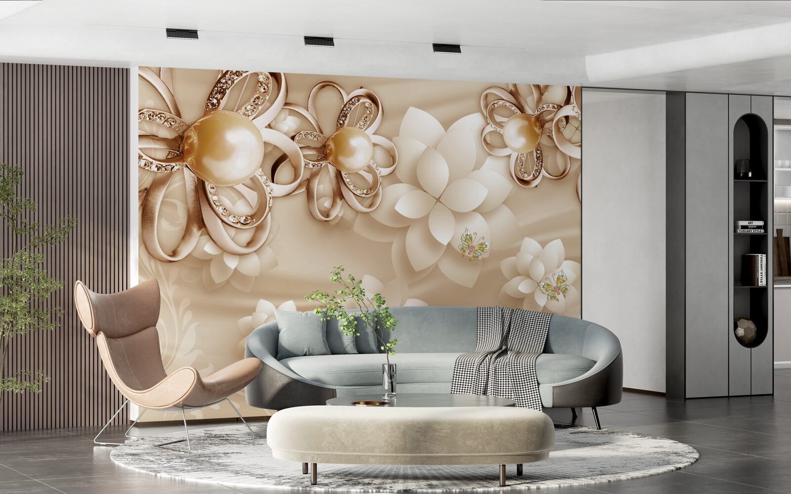 Fototapeta kvety magnólie sú snehovo biele so zlatými akcentmi