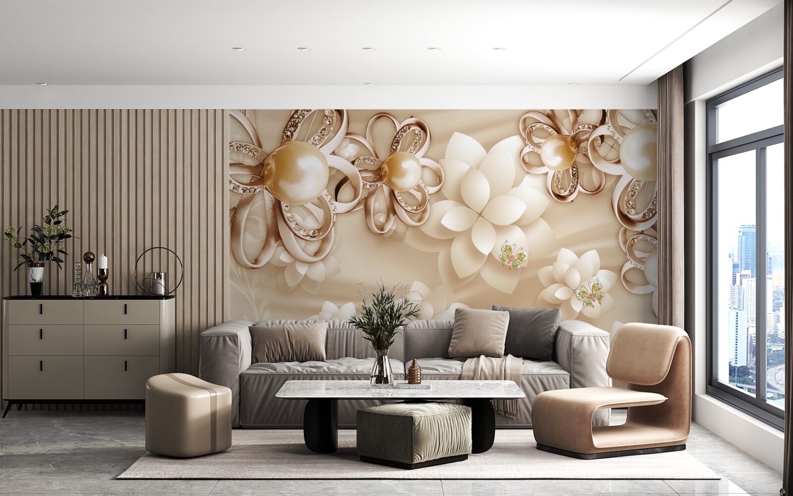 Fototapeta kvety magnólie sú snehovo biele so zlatými akcentmi