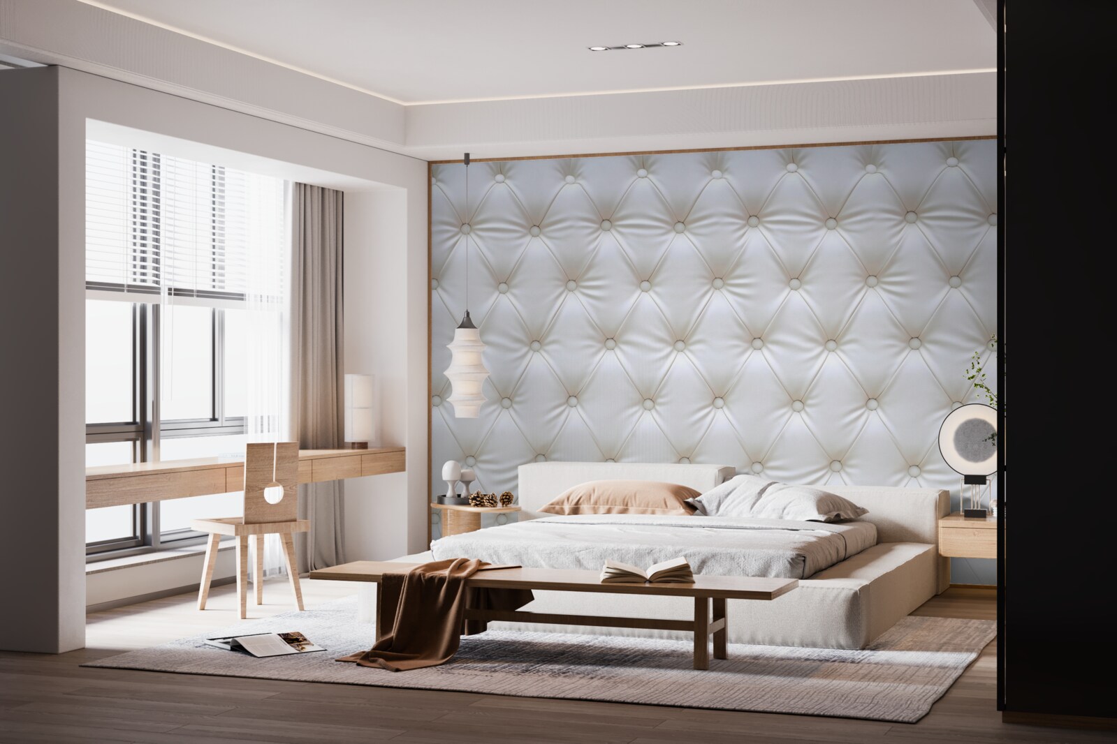 Fototapeta textúra čalúnenia zdobená kryštálmi