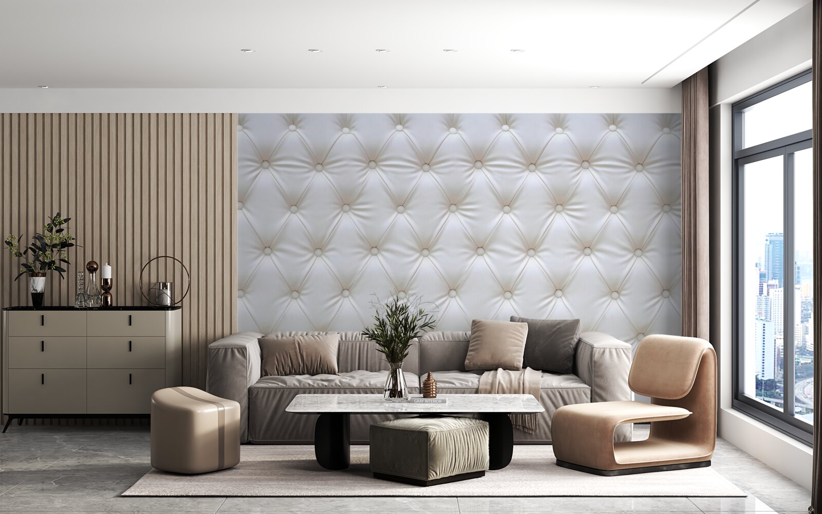 Fototapeta textúra čalúnenia zdobená kryštálmi