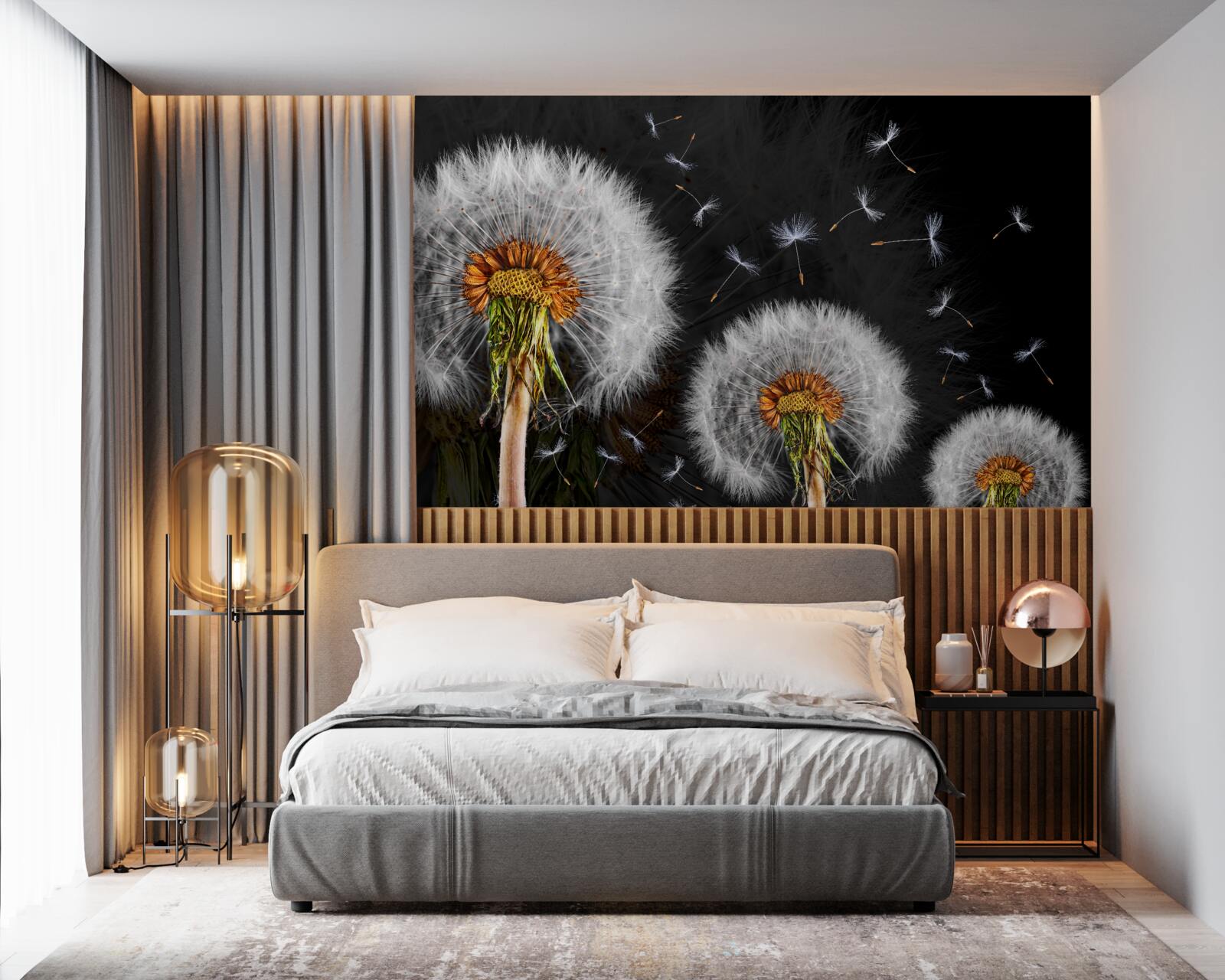 Fototapeta rastúce, roztrúsené okvetné lístky púpavy