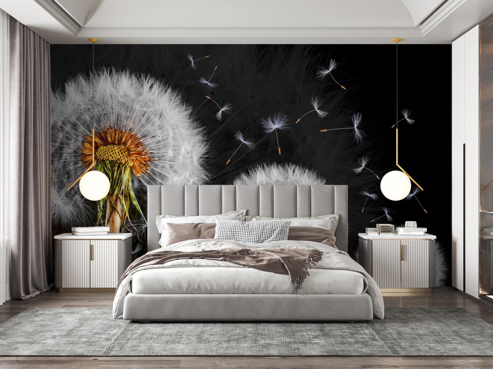 Fototapeta rastúce, roztrúsené okvetné lístky púpavy