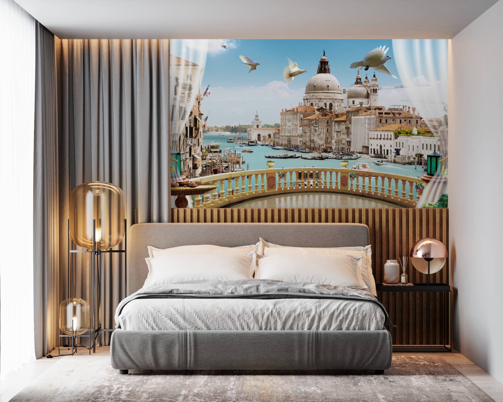 Fototapeta výhľad z balkóna ponúka nádhernú panorámu Benátok