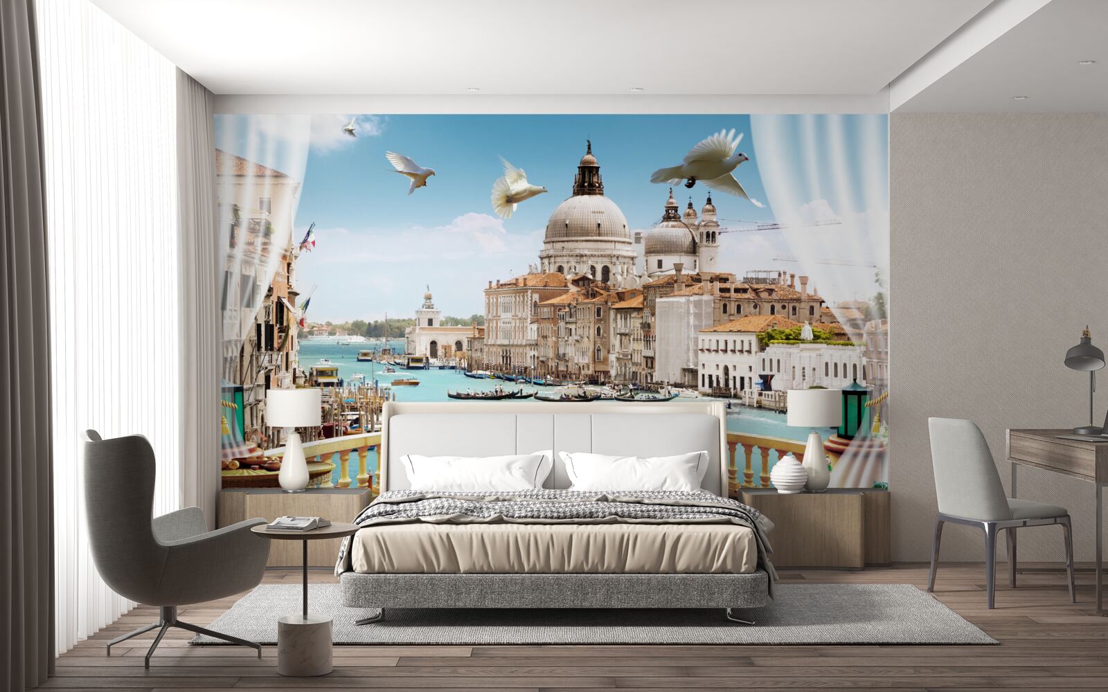 Fototapeta výhľad z balkóna ponúka nádhernú panorámu Benátok