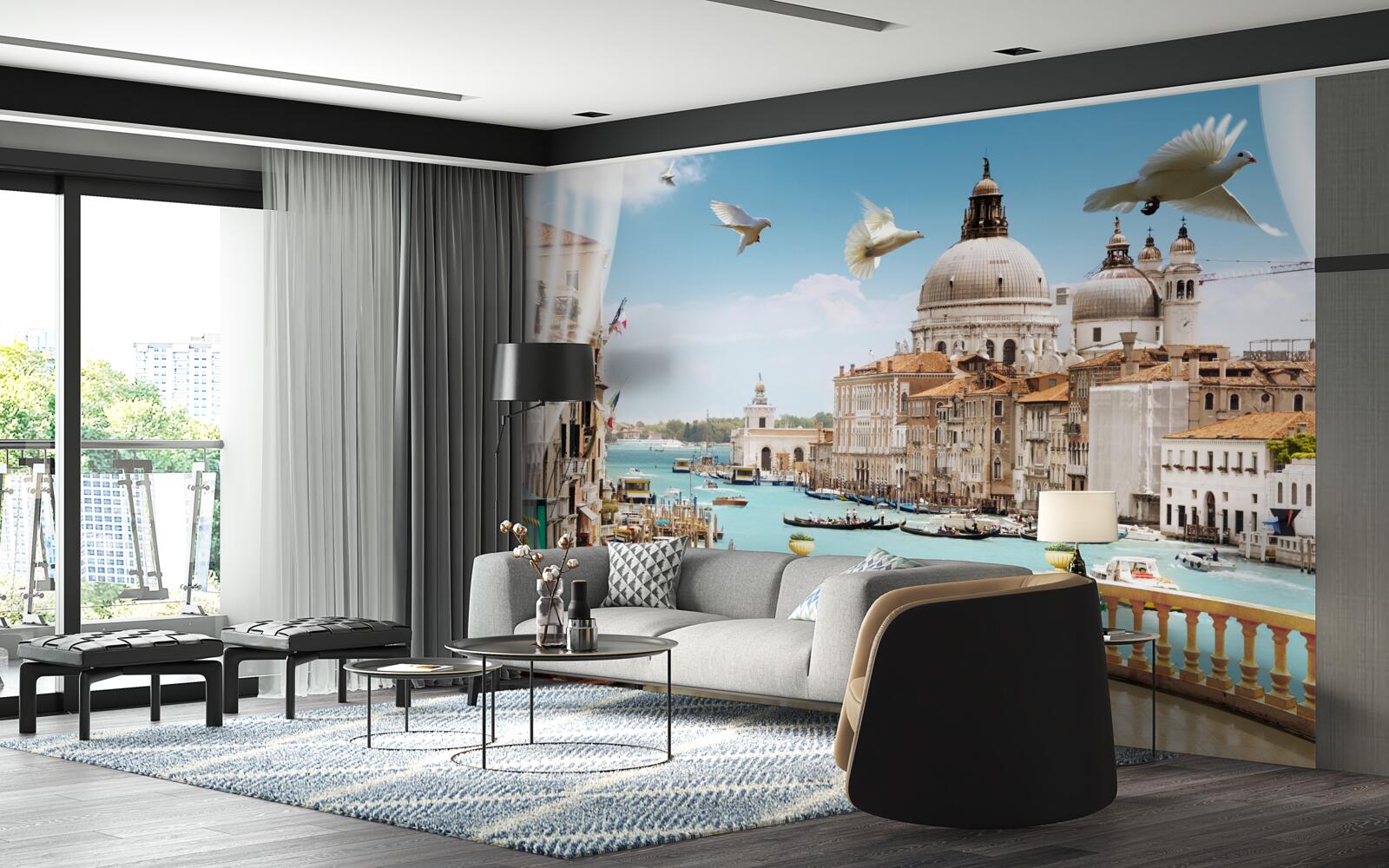 Fototapeta výhľad z balkóna ponúka nádhernú panorámu Benátok