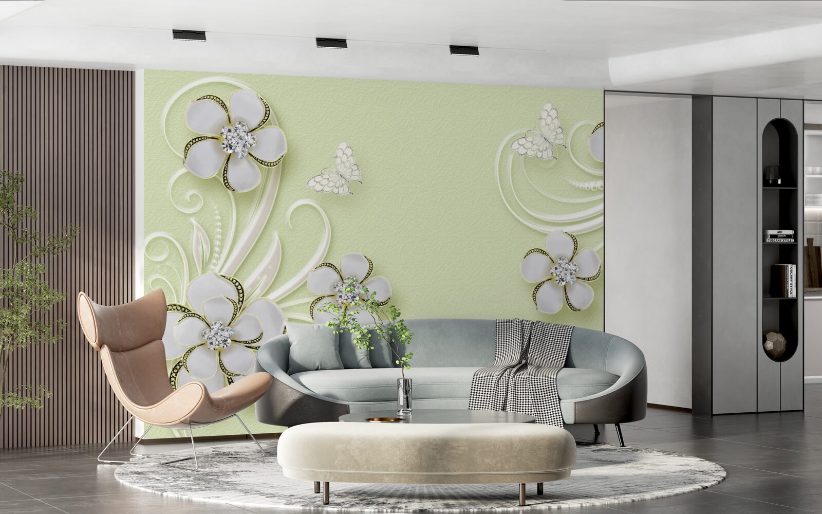 Fototapeta zlaté motýle sa usadili na snehobielych kvetoch