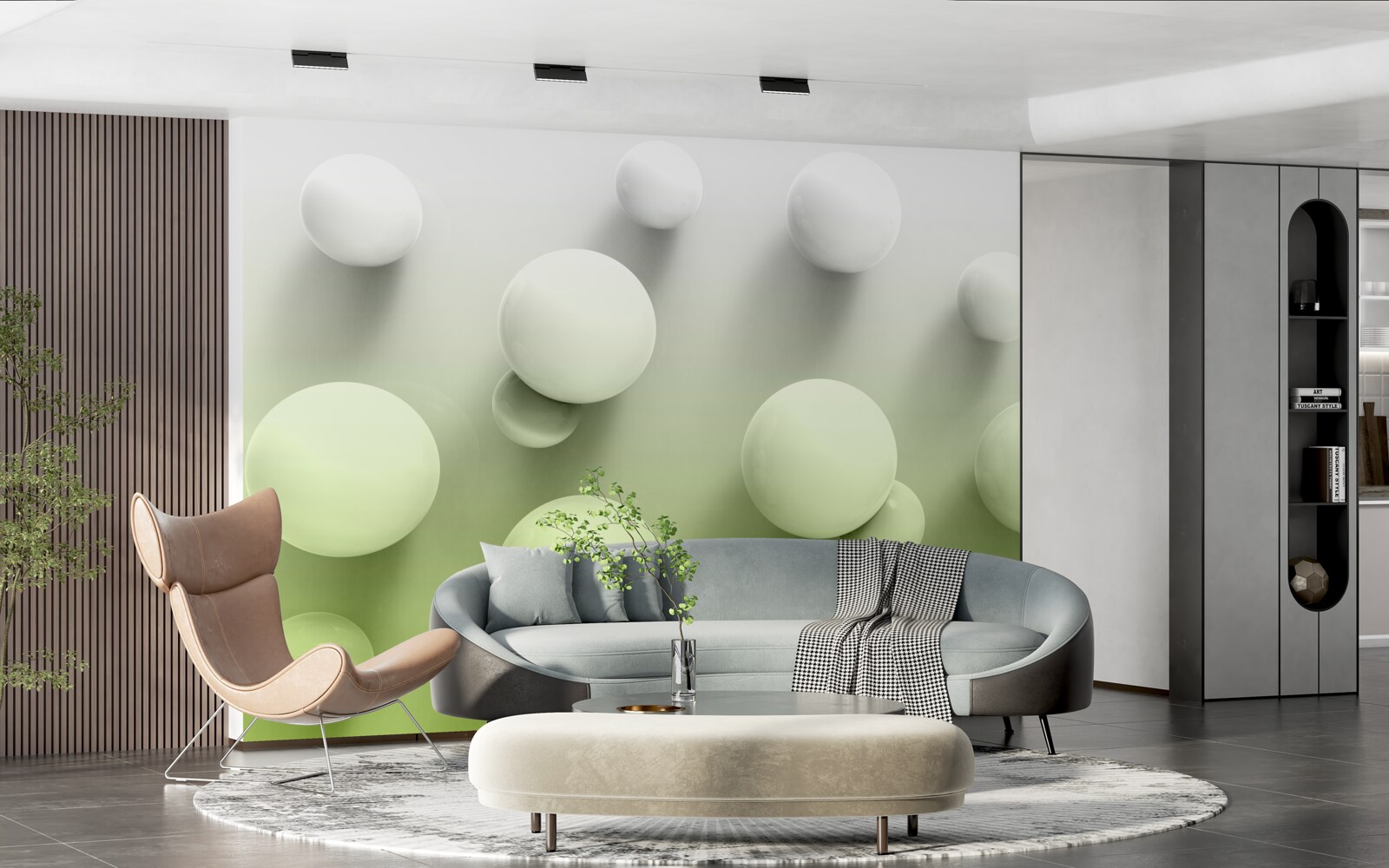 Fototapeta gradient plávajúce biele gule