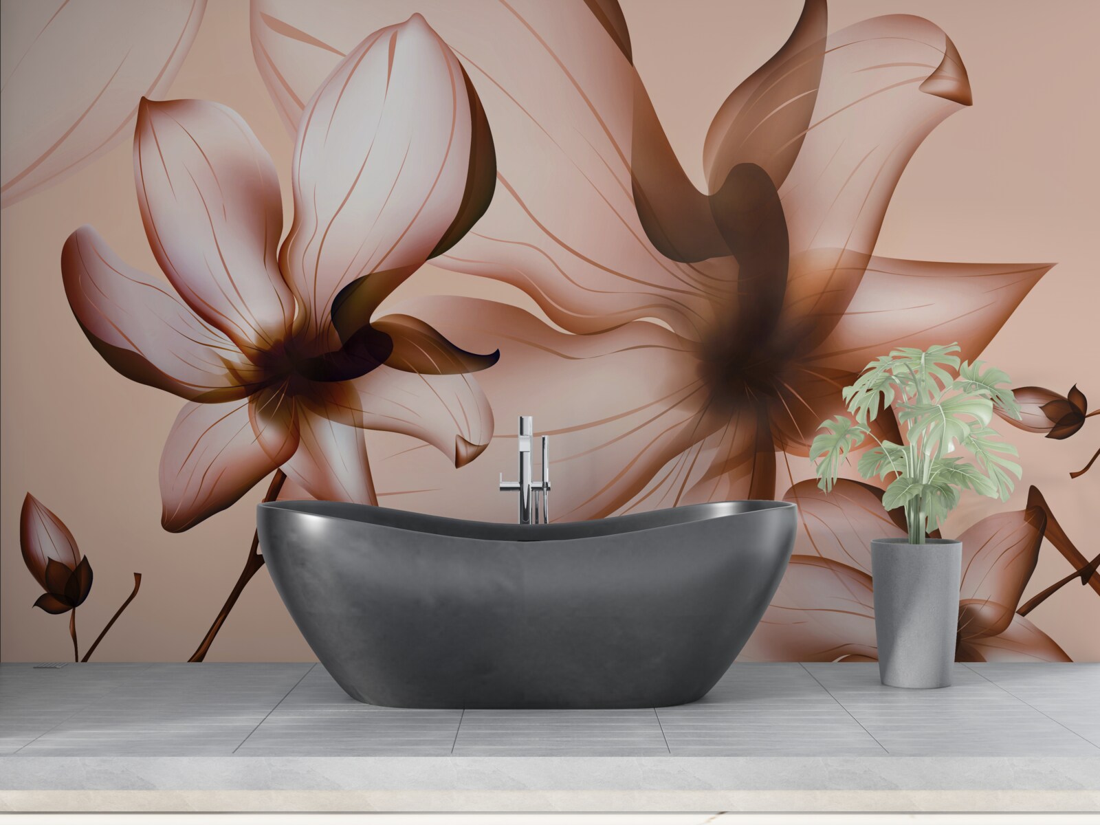 Fototapeta ružové pozadie s magnóliami