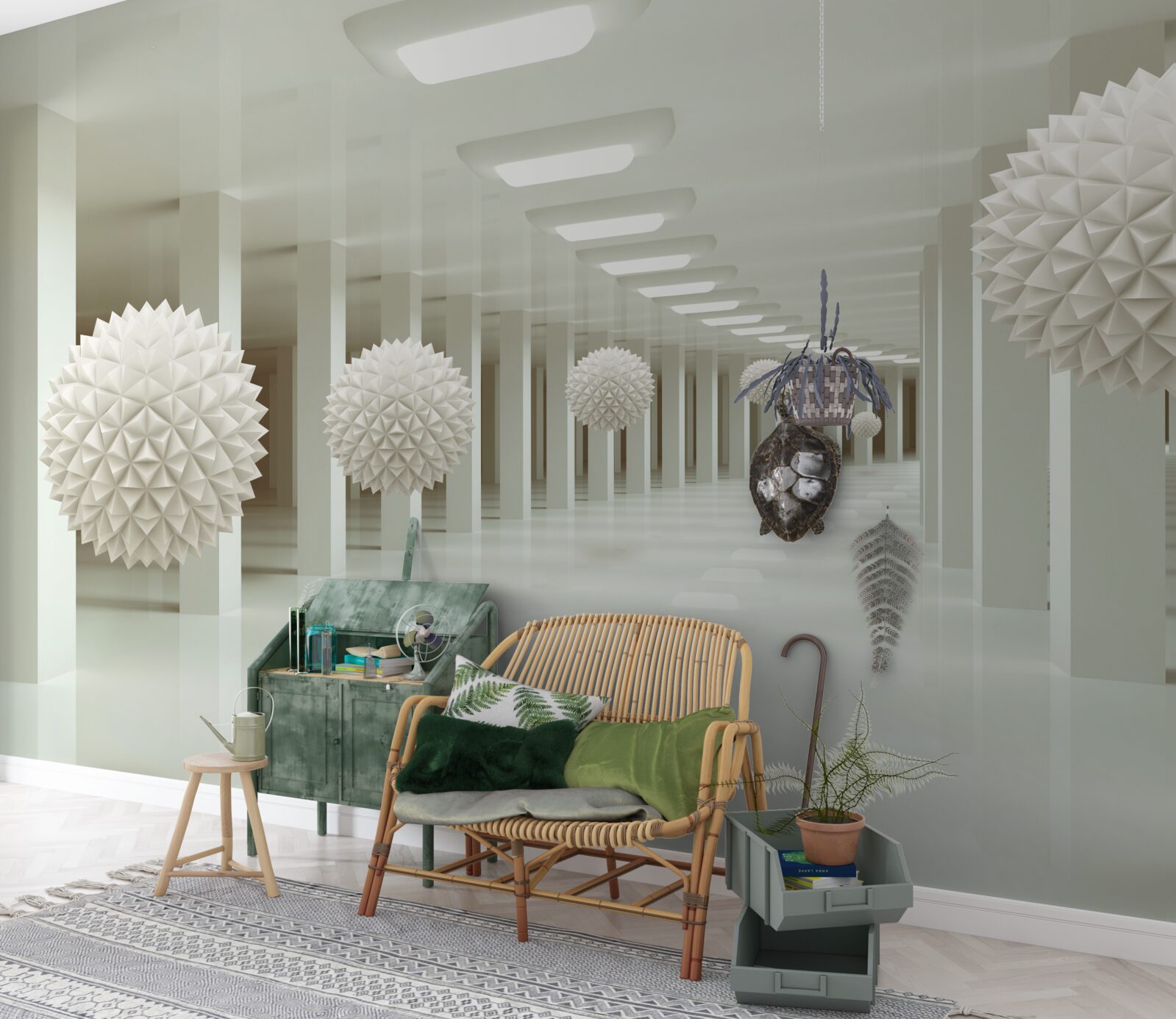 Fototapeta perspektíva stĺpov a gúľ