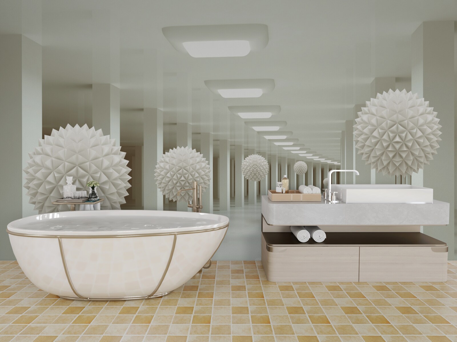 Fototapeta perspektíva stĺpov a gúľ