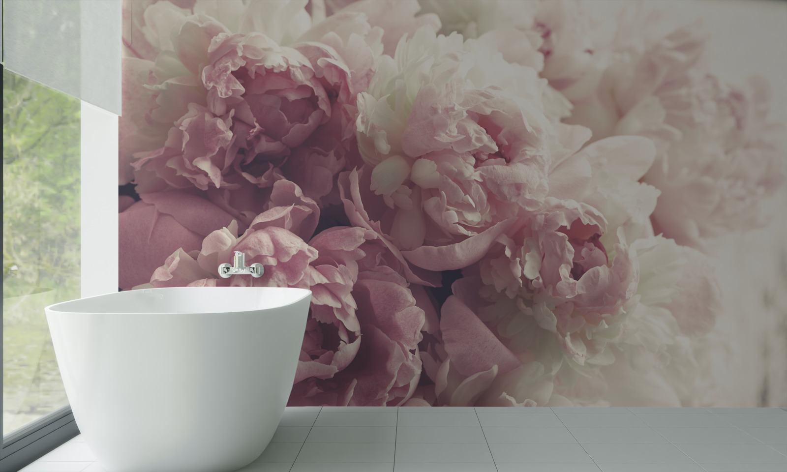 Fototapeta Oblúk ružových pivoniek