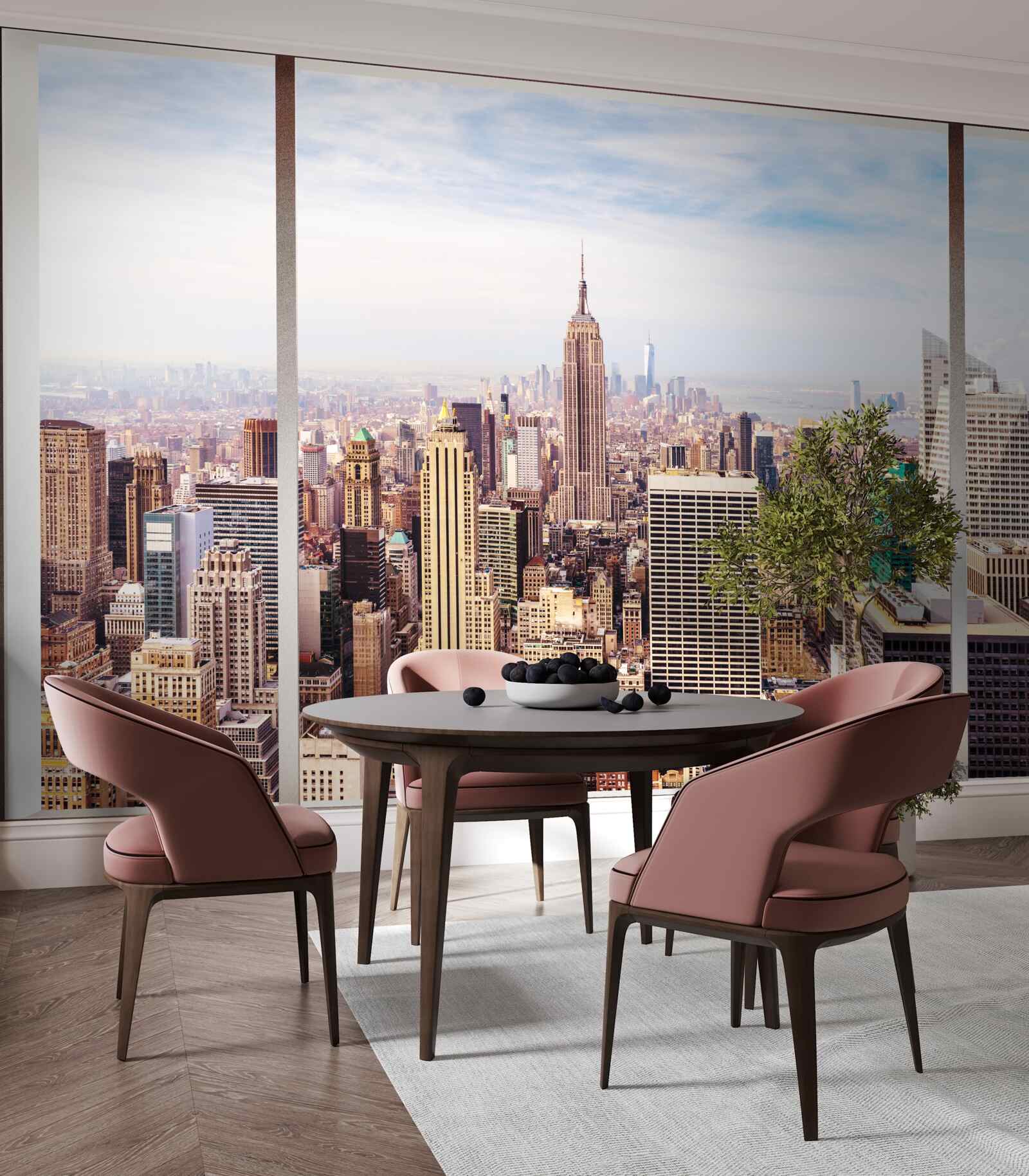 Fototapeta panoramatický výhľad na mesto z okna