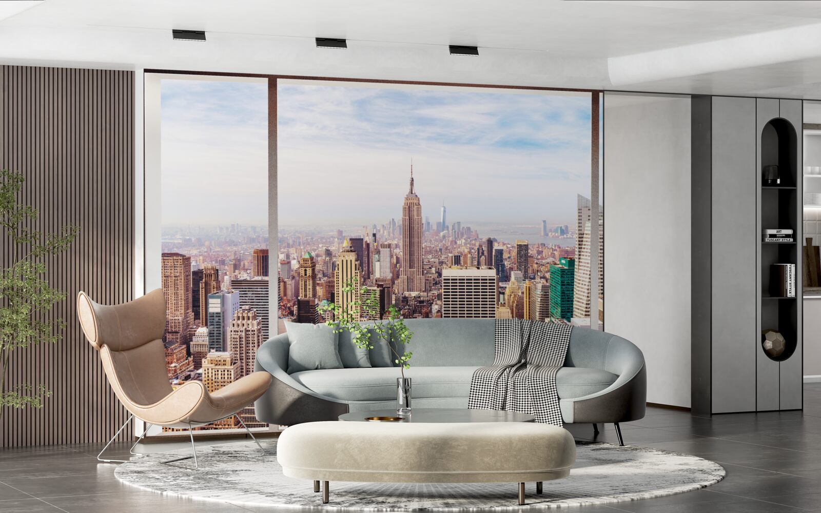 Fototapeta panoramatický výhľad na mesto z okna