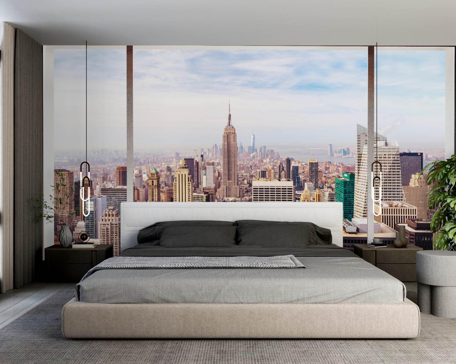 Fototapeta panoramatický výhľad na mesto z okna