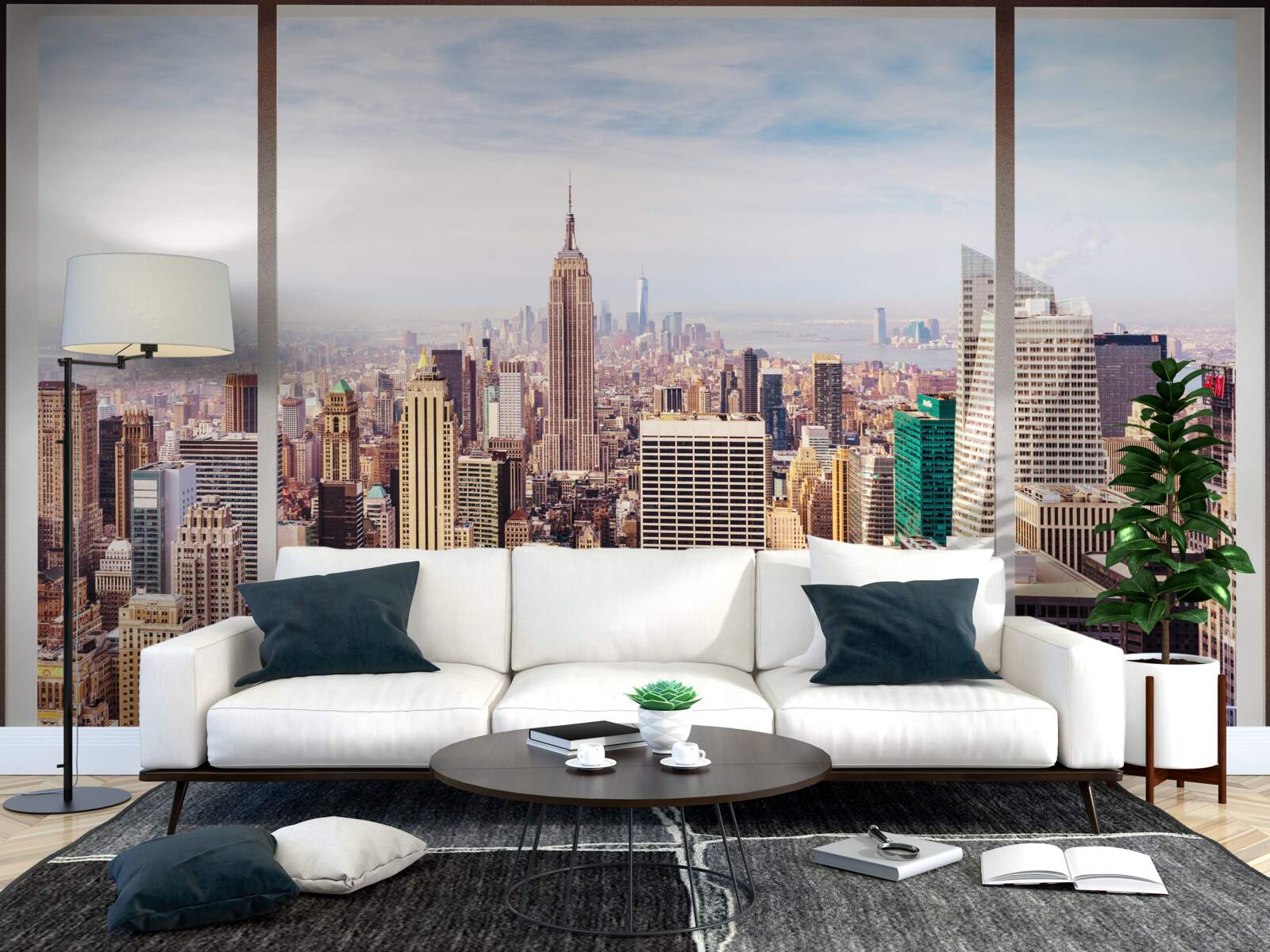 Fototapeta panoramatický výhľad na mesto z okna