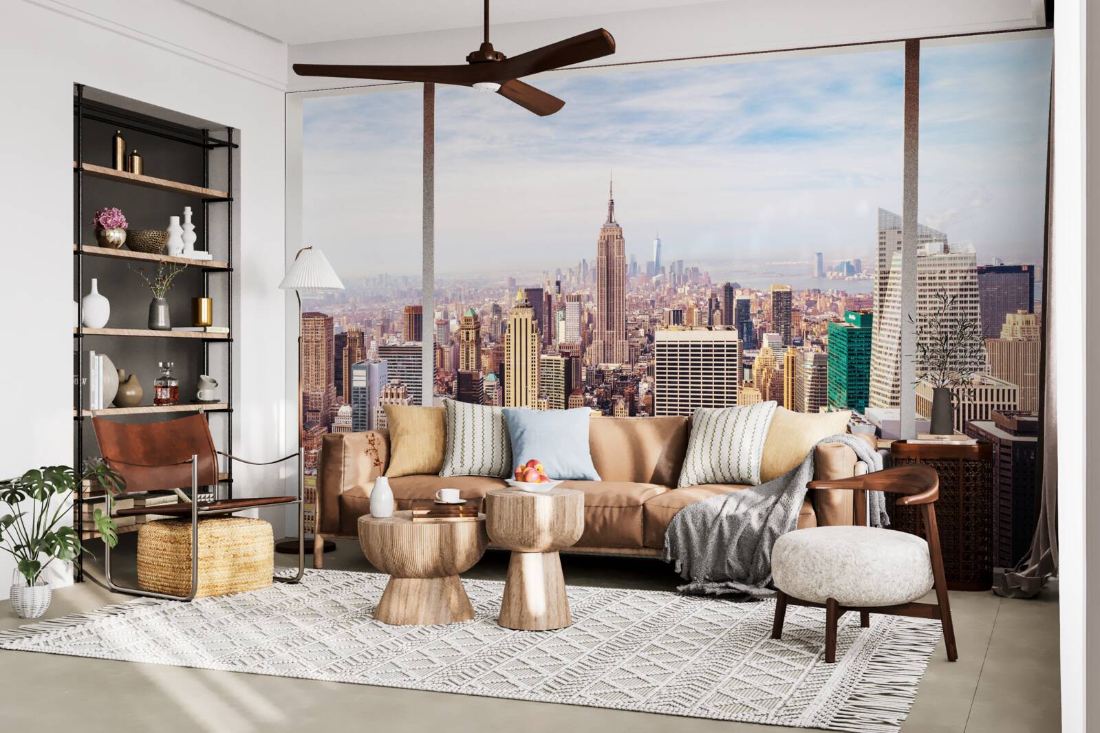 Fototapeta panoramatický výhľad na mesto z okna