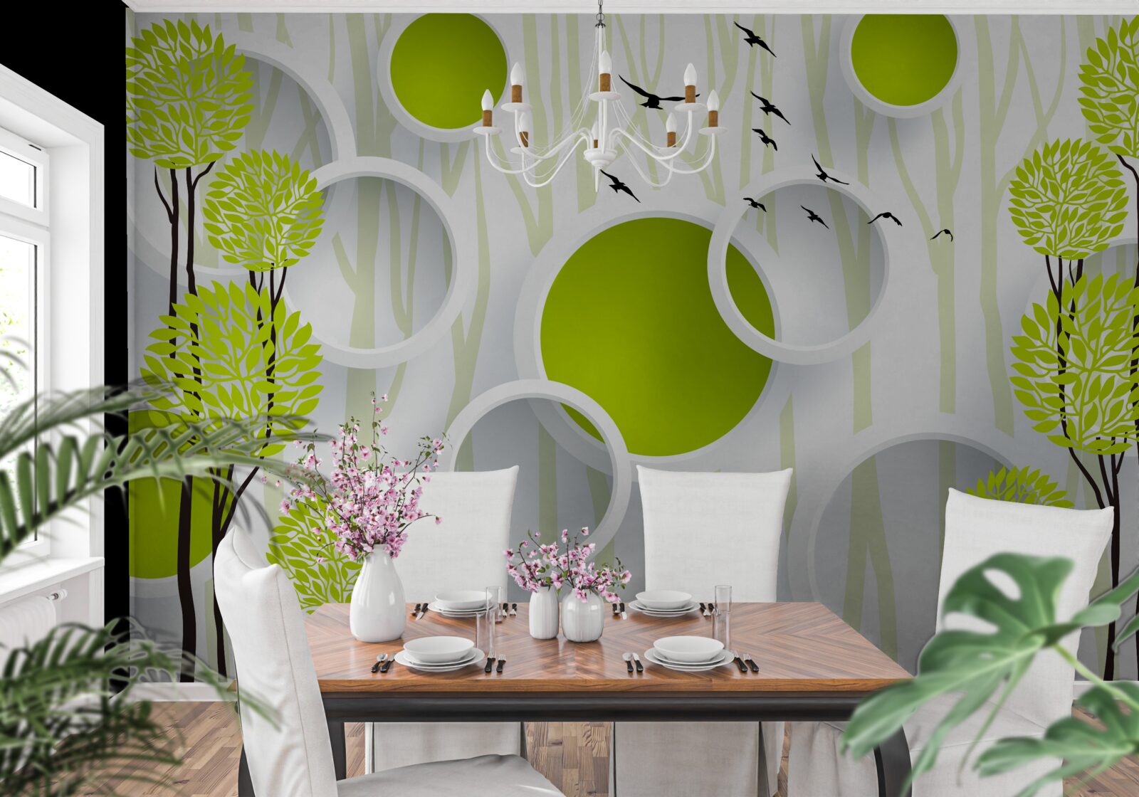 Fototapeta vtáky vítajú jar svojím zeleným kabátom