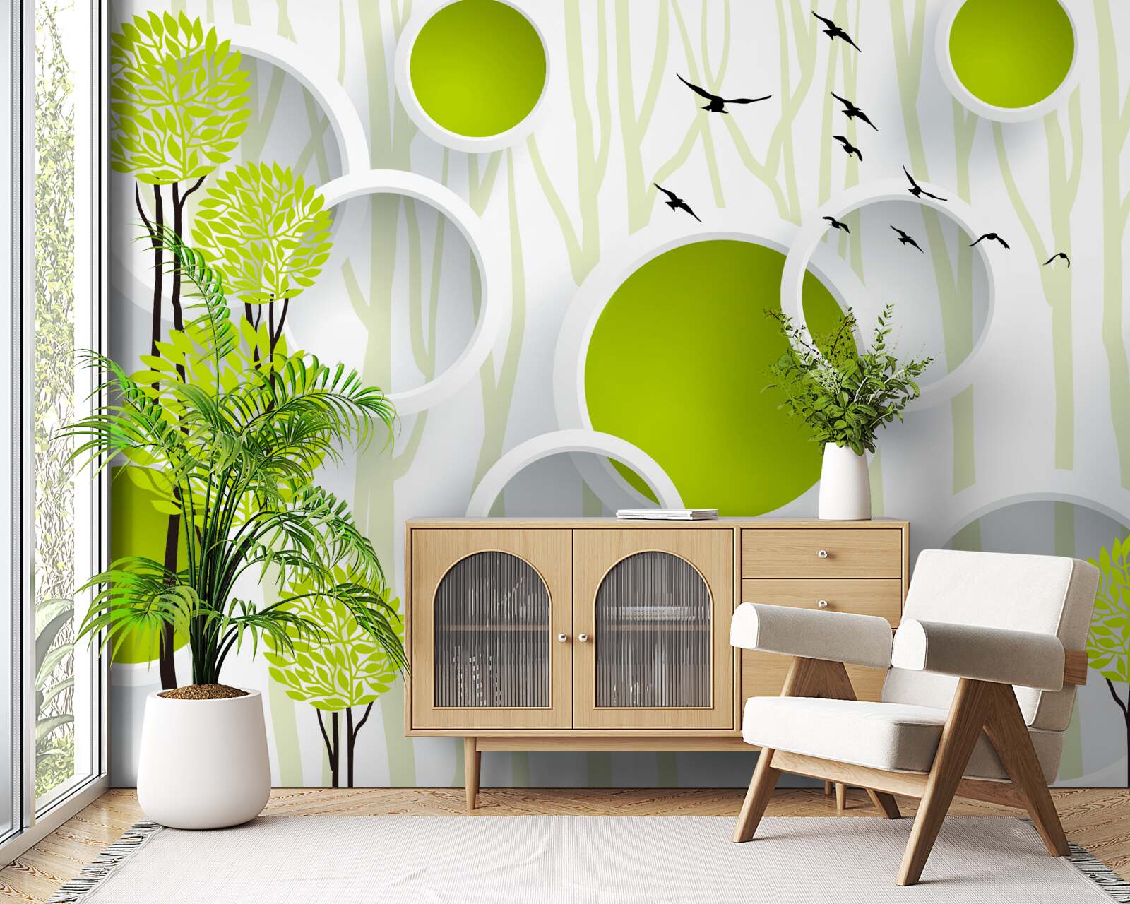 Fototapeta vtáky vítajú jar svojím zeleným kabátom