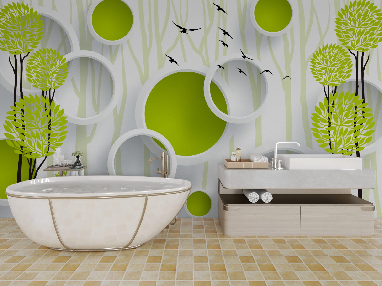 Fototapeta vtáky vítajú jar svojím zeleným kabátom