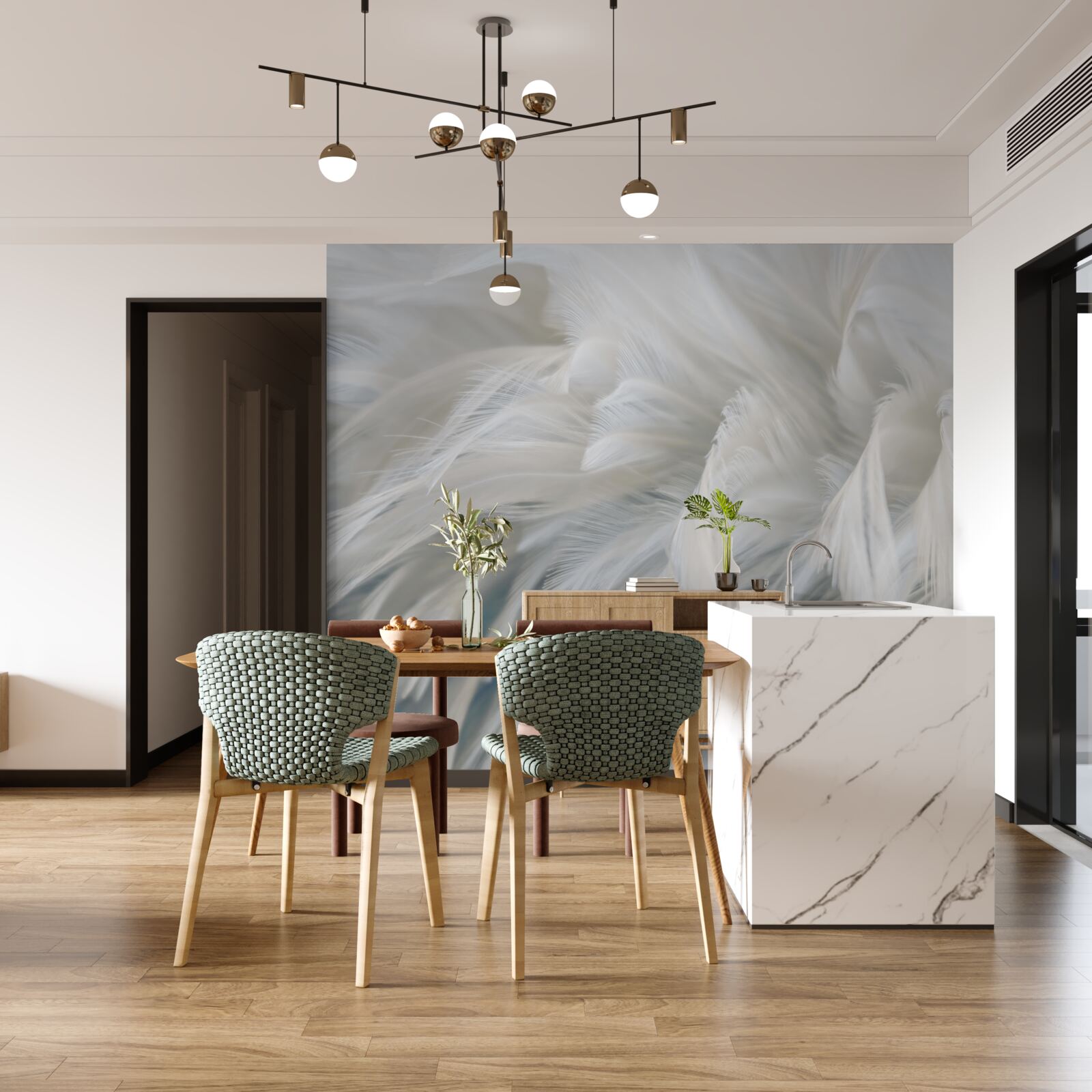 Fototapeta jemná kytica zo snehobielych pierok