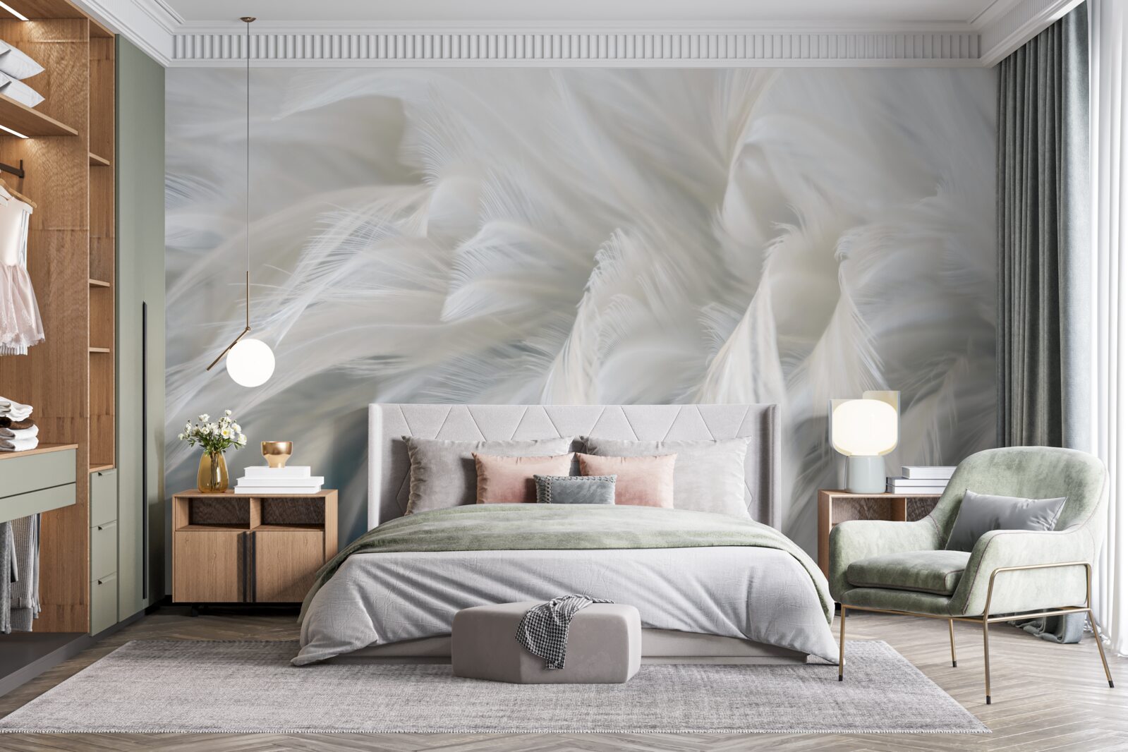 Fototapeta jemná kytica zo snehobielych pierok