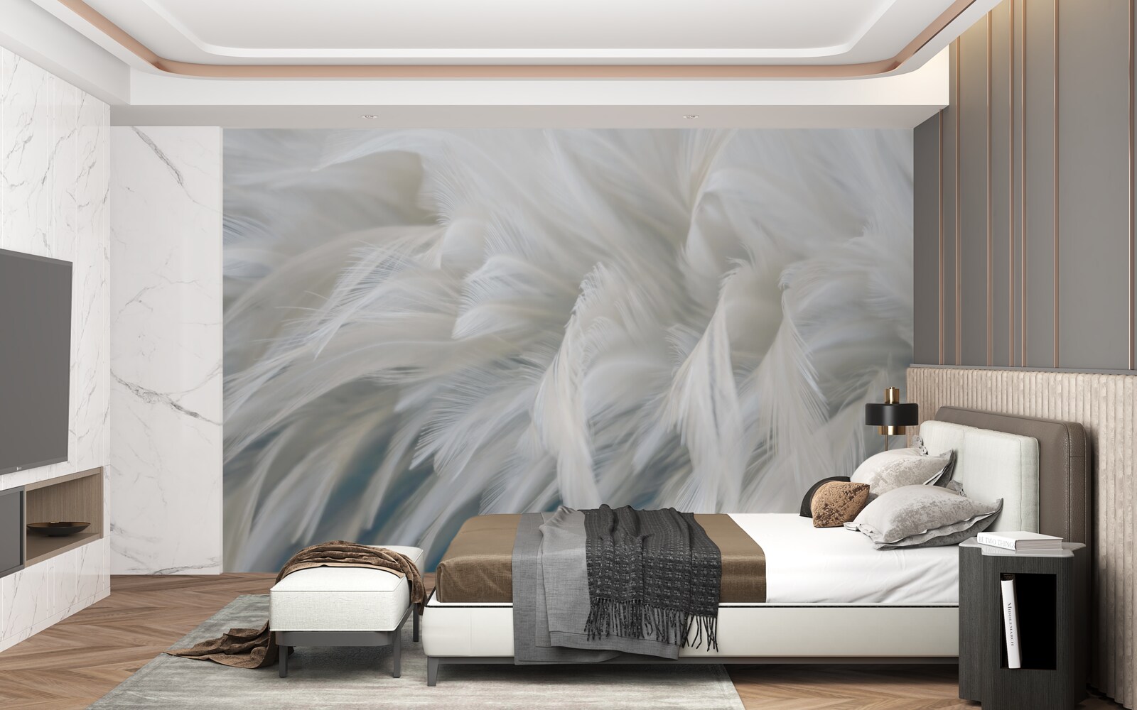 Fototapeta jemná kytica zo snehobielych pierok