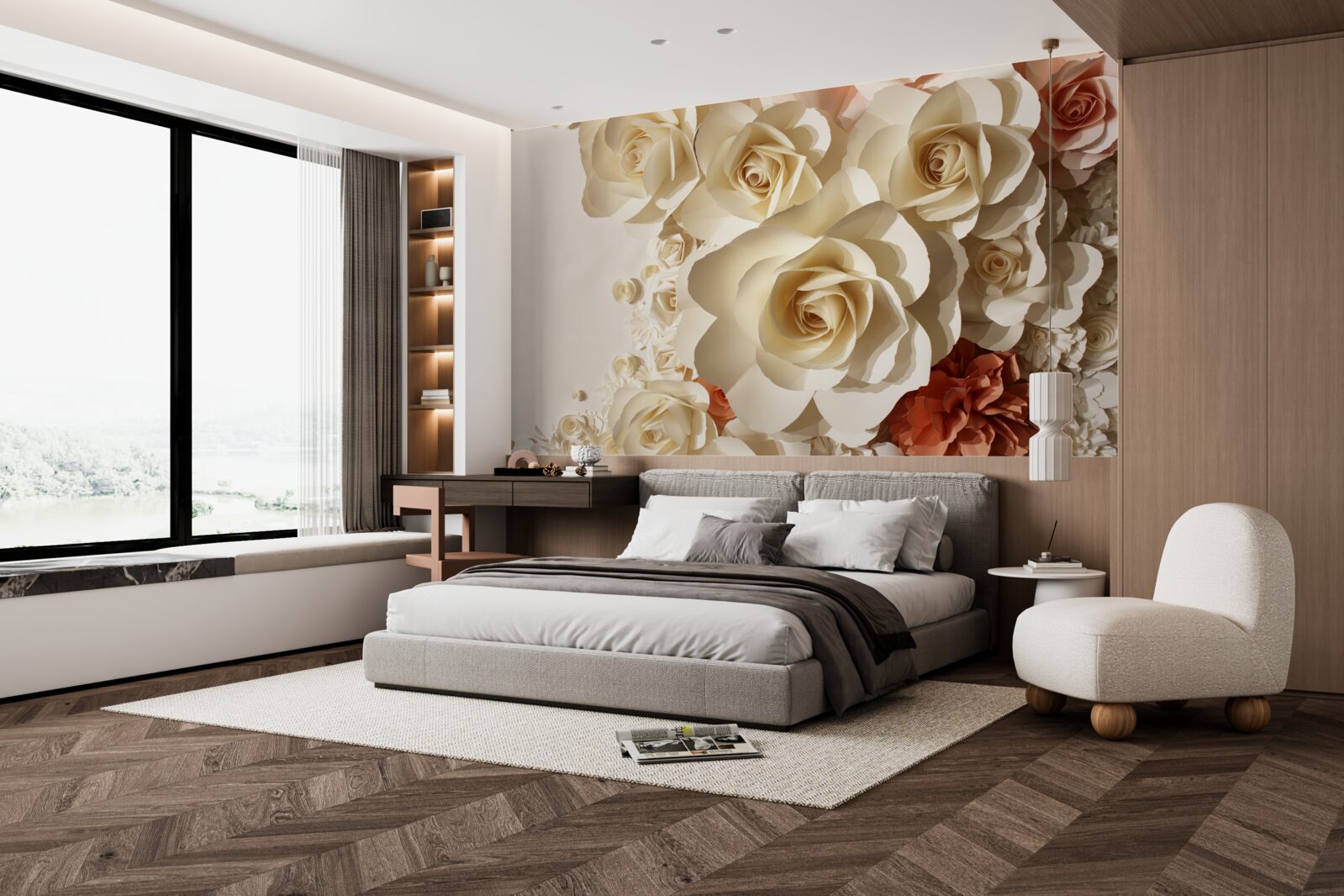 Fototapeta obrovské biele ruže