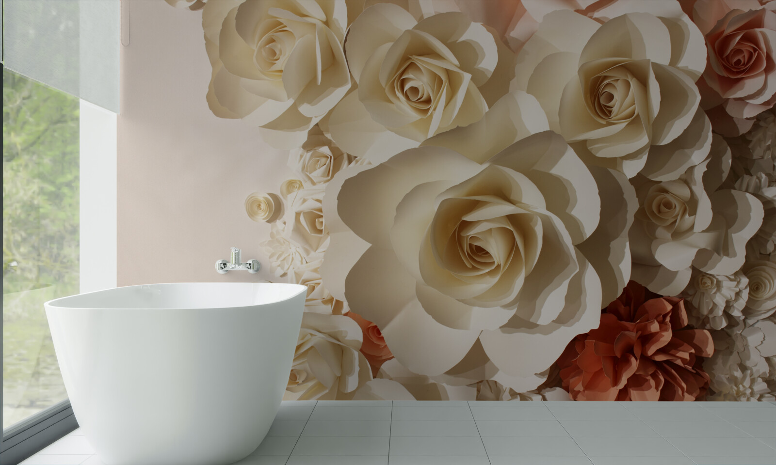 Fototapeta obrovské biele ruže