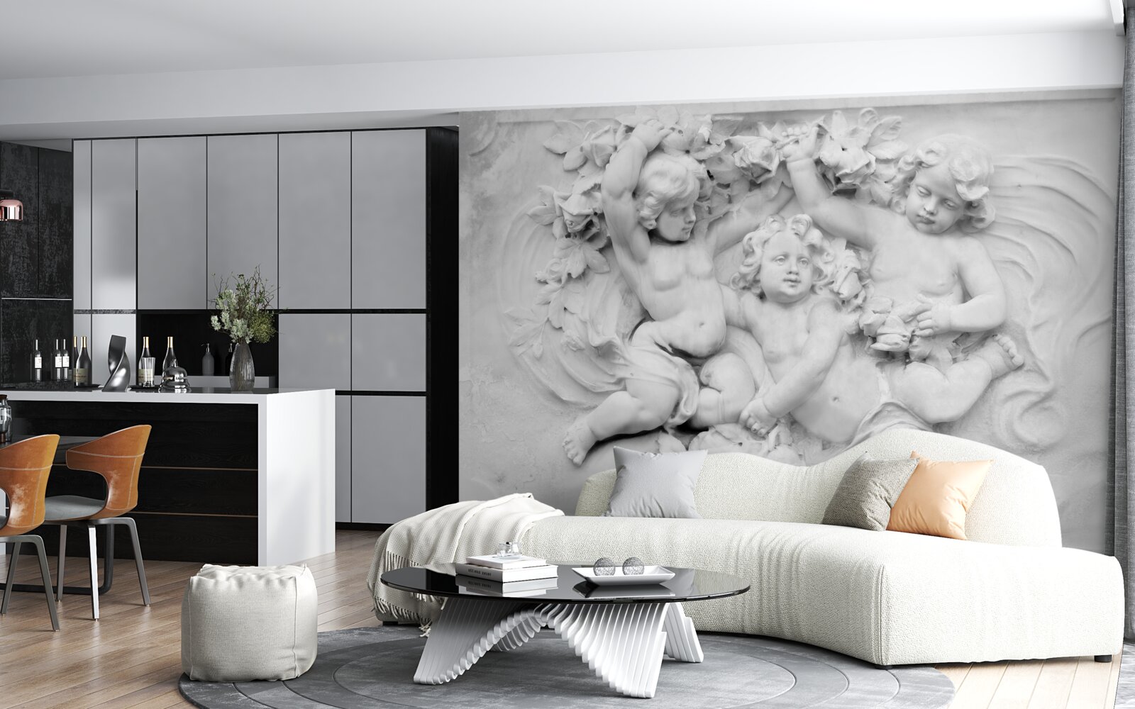 Fototapeta basreliéf je ihriskom pre anjelov