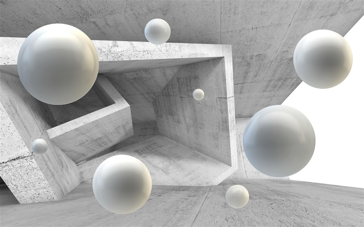 Fototapeta geometrický tvar tunela a guľové objekty