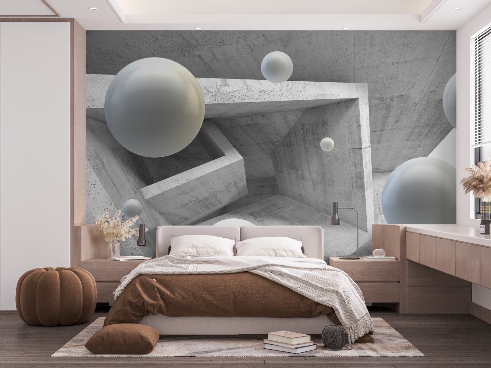 Fototapeta geometrický tvar tunela a guľové objekty