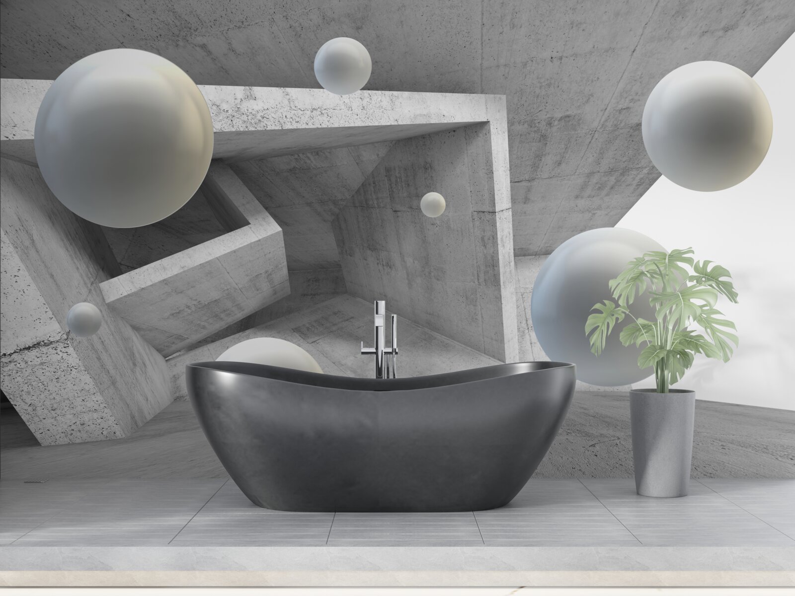 Fototapeta geometrický tvar tunela a guľové objekty