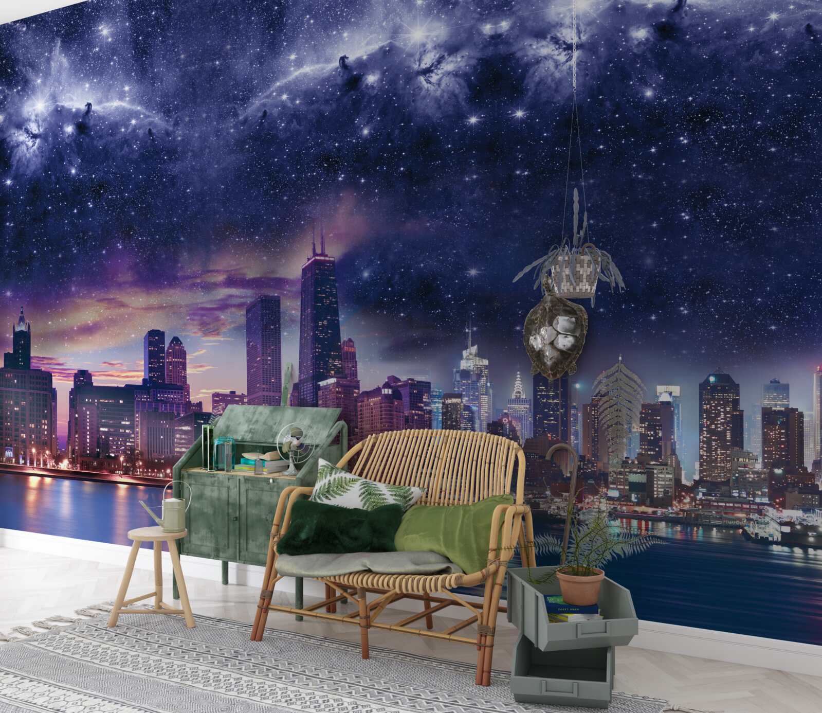 Fototapeta magické astrálne plátno nad metropolou