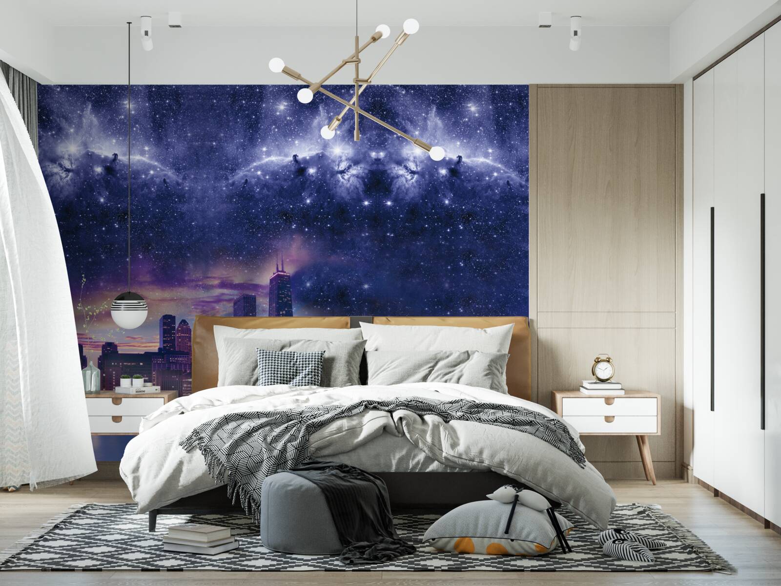 Fototapeta magické astrálne plátno nad metropolou