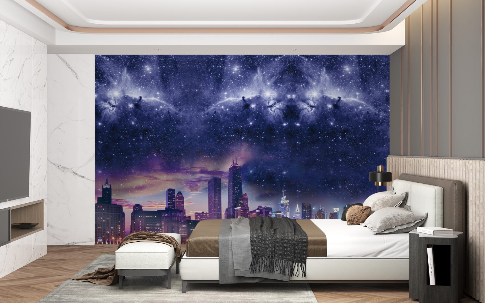 Fototapeta magické astrálne plátno nad metropolou