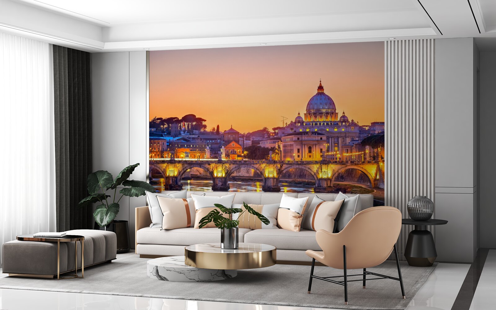 Fototapeta pohľad na rímsku katedrálu pod večerným svetlom