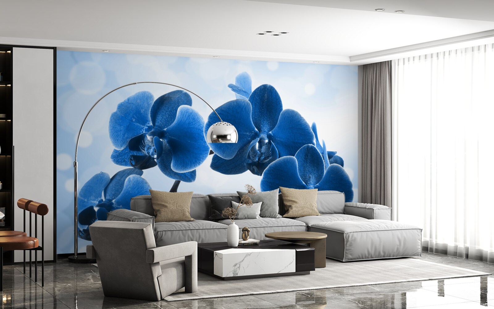 Fototapeta orchidey sú tmavomodrej farby