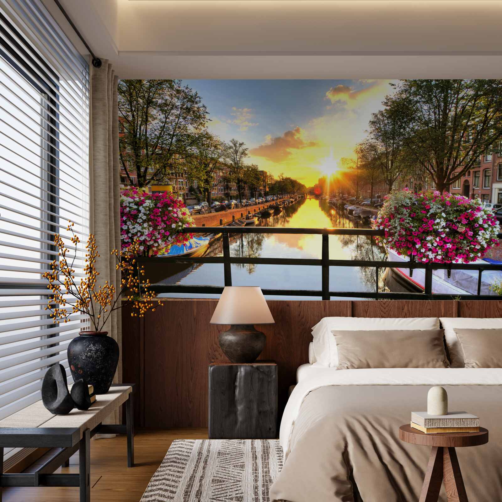 Fototapeta srdce amsterdamu je zahalené západom slnka