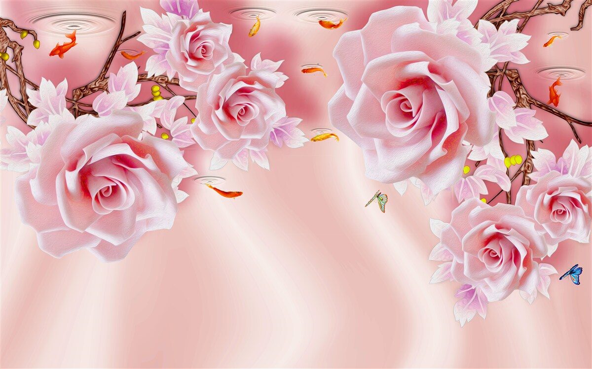 Fototapeta na konároch kvitnú jemné púčiky ruží