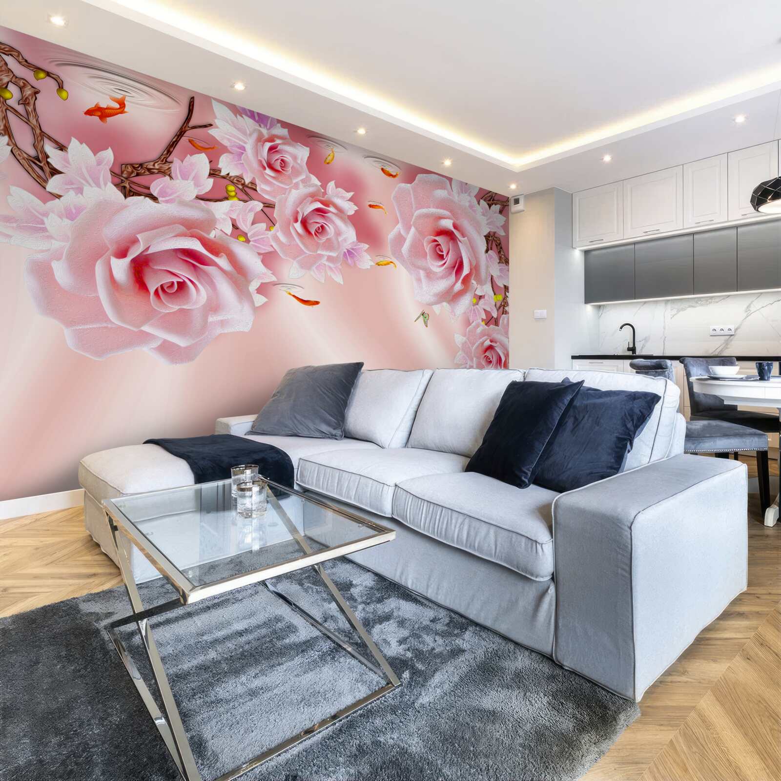 Fototapeta na konároch kvitnú jemné púčiky ruží