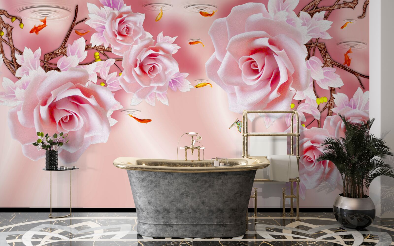 Fototapeta na konároch kvitnú jemné púčiky ruží