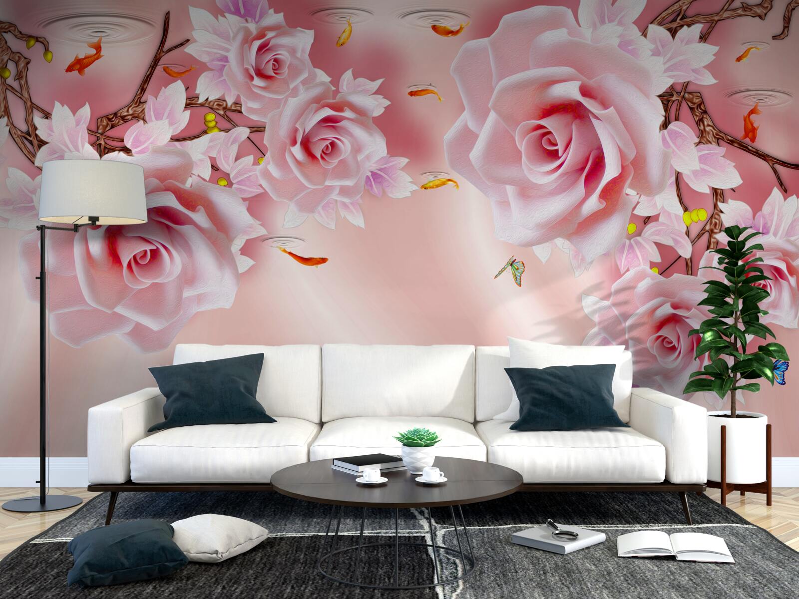 Fototapeta na konároch kvitnú jemné púčiky ruží